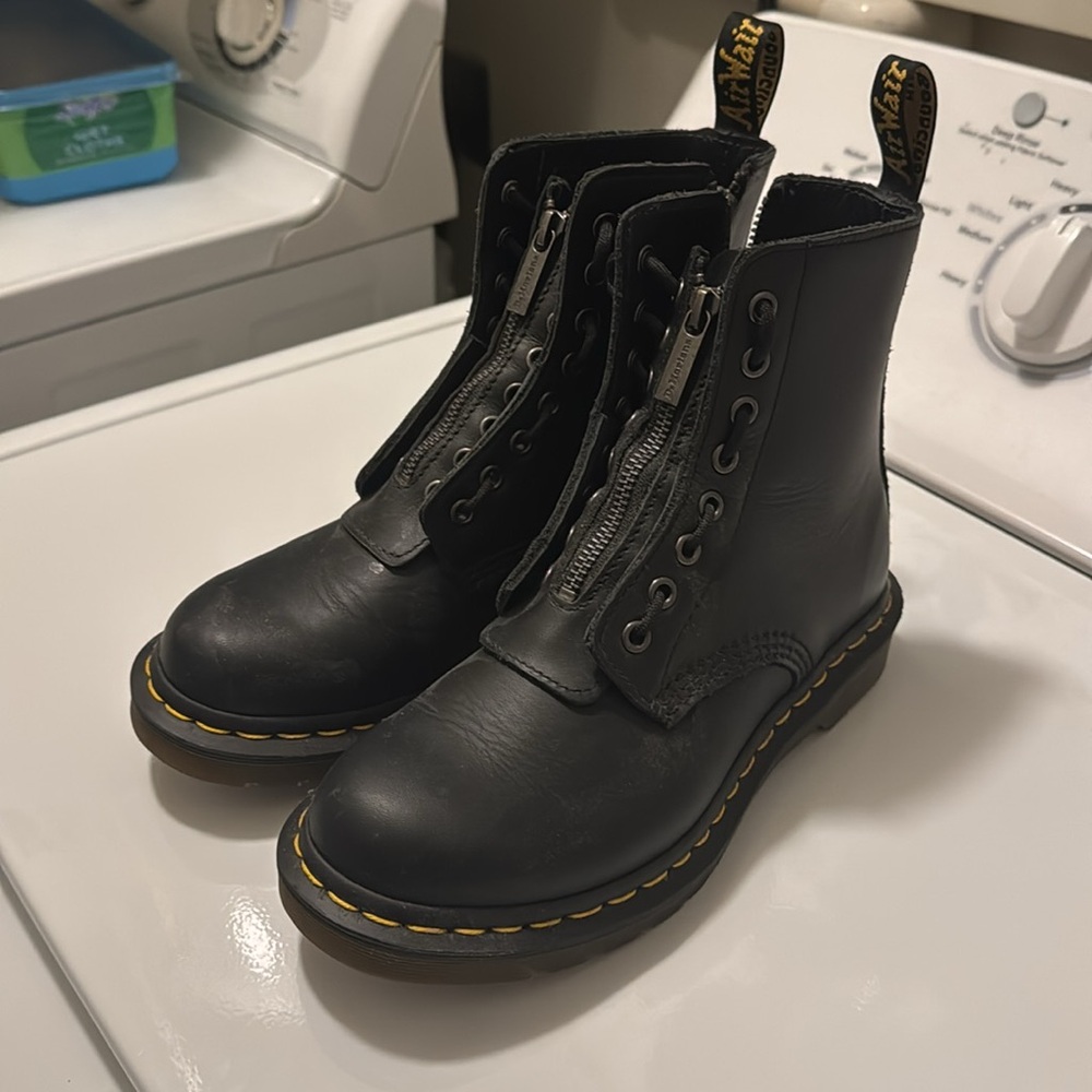 Dr. Martens Front Zip Leather Boots